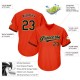 Custom Orange Black-Old Gold Authentic Throwback Rib-Knit Baseball Jersey Shirt