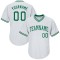 Custom White Kelly Green Authentic Throwback Rib-Knit Baseball Jersey Shirt