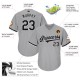 Custom Gray Black-White Authentic Throwback Rib-Knit Baseball Jersey Shirt