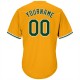 Custom Gold Green-White Authentic Throwback Rib-Knit Baseball Jersey Shirt