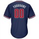 Custom Navy Red-White Authentic Throwback Rib-Knit Baseball Jersey Shirt