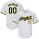 Custom White Black-Gold Authentic Throwback Rib-Knit Baseball Jersey Shirt