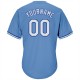 Custom Light Blue White-Royal Authentic Throwback Rib-Knit Baseball Jersey Shirt