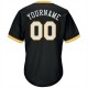 Custom Black White-Gold Authentic Throwback Rib-Knit Baseball Jersey Shirt