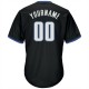 Custom Black White-Blue Authentic Throwback Rib-Knit Baseball Jersey Shirt