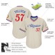 Custom Cream Red-Royal Authentic Throwback Rib-Knit Baseball Jersey Shirt