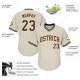 Custom Cream Navy-Gold Authentic Throwback Rib-Knit Baseball Jersey Shirt