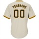 Custom Cream Black-Gold Authentic Throwback Rib-Knit Baseball Jersey Shirt