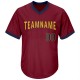 Custom Crimson Navy-Gold Authentic Throwback Rib-Knit Baseball Jersey Shirt