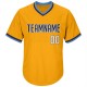 Custom Gold White-Navy Authentic Throwback Rib-Knit Baseball Jersey Shirt