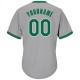 Custom Gray Kelly Green-White Authentic Throwback Rib-Knit Baseball Jersey Shirt