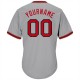 Custom Gray Red-Black Authentic Throwback Rib-Knit Baseball Jersey Shirt