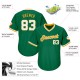 Custom Kelly Green White-Gold Authentic Throwback Rib-Knit Baseball Jersey Shirt