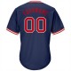 Custom Navy Red-White Authentic Throwback Rib-Knit Baseball Jersey Shirt