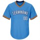 Custom Powder Blue White-Navy Authentic Throwback Rib-Knit Baseball Jersey Shirt