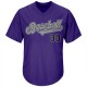 Custom Purple Black-Gray Authentic Throwback Rib-Knit Baseball Jersey Shirt