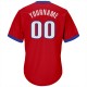 Custom Red White-Royal Authentic Throwback Rib-Knit Baseball Jersey Shirt