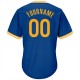 Custom Royal Gold-White Authentic Throwback Rib-Knit Baseball Jersey Shirt