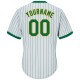 Custom White Kelly Green Strip Kelly Green-Gold Authentic Throwback Rib-Knit Baseball Jersey Shirt