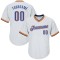 Custom White Blue-Orange Authentic Throwback Rib-Knit Baseball Jersey Shirt