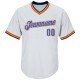 Custom White Blue-Orange Authentic Throwback Rib-Knit Baseball Jersey Shirt