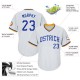 Custom White Royal-Gold Authentic Throwback Rib-Knit Baseball Jersey Shirt