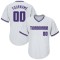 Custom White Purple-Gray Authentic Throwback Rib-Knit Baseball Jersey Shirt