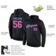 Custom Stitched Black Pink-Light Blue Sports Pullover Sweatshirt Hoodie