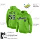 Custom Stitched Neon Green Navy-Gray Sports Pullover Sweatshirt Hoodie