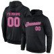 Custom Stitched Black Pink-White Sports Pullover Sweatshirt Hoodie