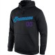 Custom Stitched Black Purple-Teal Sports Pullover Sweatshirt Hoodie