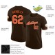 Custom Brown Orange-White Performance T-Shirt