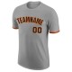 Custom Gray Black-Orange Performance T-Shirt