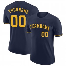 Custom Navy Gold Performance T-Shirt