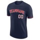 Custom Navy Red-White Performance T-Shirt