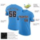 Custom Powder Blue Black-Orange Performance T-Shirt