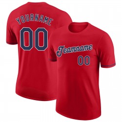 Custom Red Navy-White Performance T-Shirt