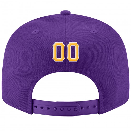 Custom Purple Gold-White Stitched Adjustable Snapback Hat