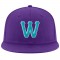 Custom Purple Aqua-White Stitched Adjustable Snapback Hat