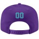 Custom Purple Aqua-White Stitched Adjustable Snapback Hat