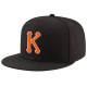 Custom Black Orange-White Stitched Adjustable Snapback Hat