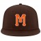 Custom Brown Orange-White Stitched Adjustable Snapback Hat