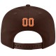 Custom Brown Orange-White Stitched Adjustable Snapback Hat