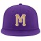 Custom Purple Old Gold-White Stitched Adjustable Snapback Hat