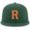 Custom Green Orange-White Stitched Adjustable Snapback Hat