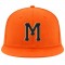 Custom Orange Black-Old Gold Stitched Adjustable Snapback Hat