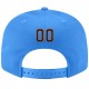 Custom Powder Blue Black-Orange Stitched Adjustable Snapback Hat