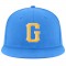 Custom Powder Blue Gold-White Stitched Adjustable Snapback Hat