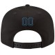 Custom Black Black-Powder Blue Stitched Adjustable Snapback Hat