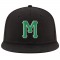 Custom Black Kelly Green-White Stitched Adjustable Snapback Hat